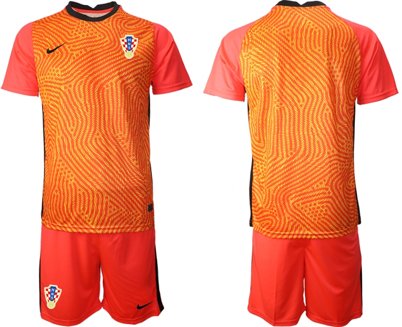 Men 2021 European Cup Croatia orange goalkeeper Soccer Jerseys->croatia jersey->Soccer Country Jersey